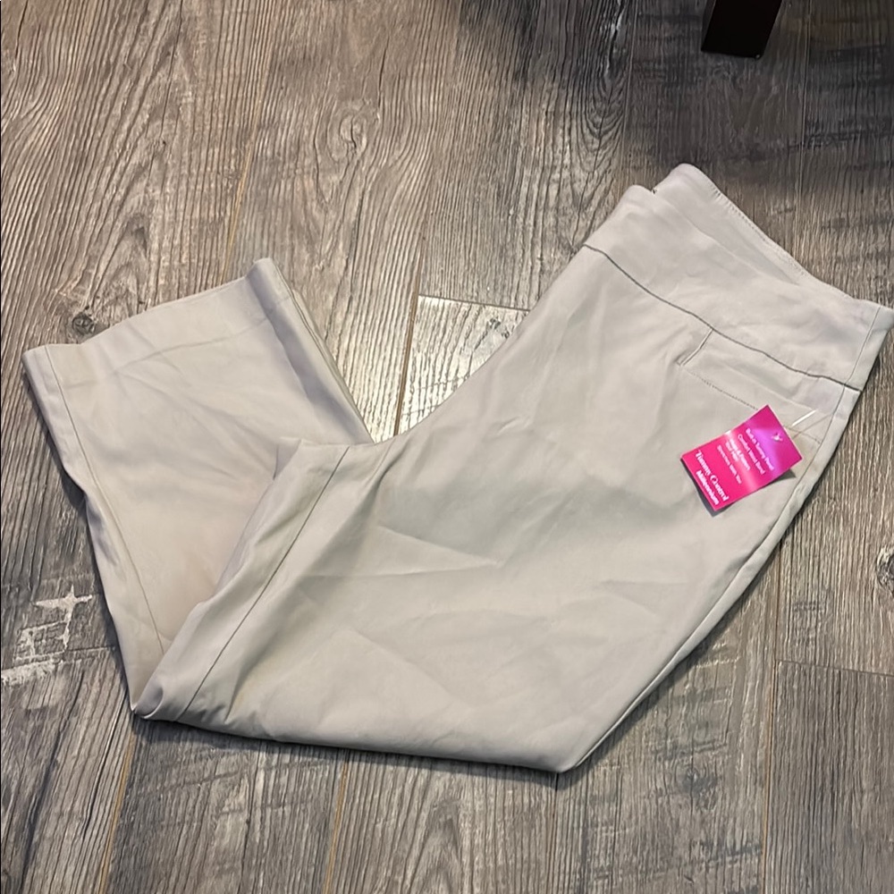 Kim Rogers Tan Capris Relaxed Fit Elastic Waist